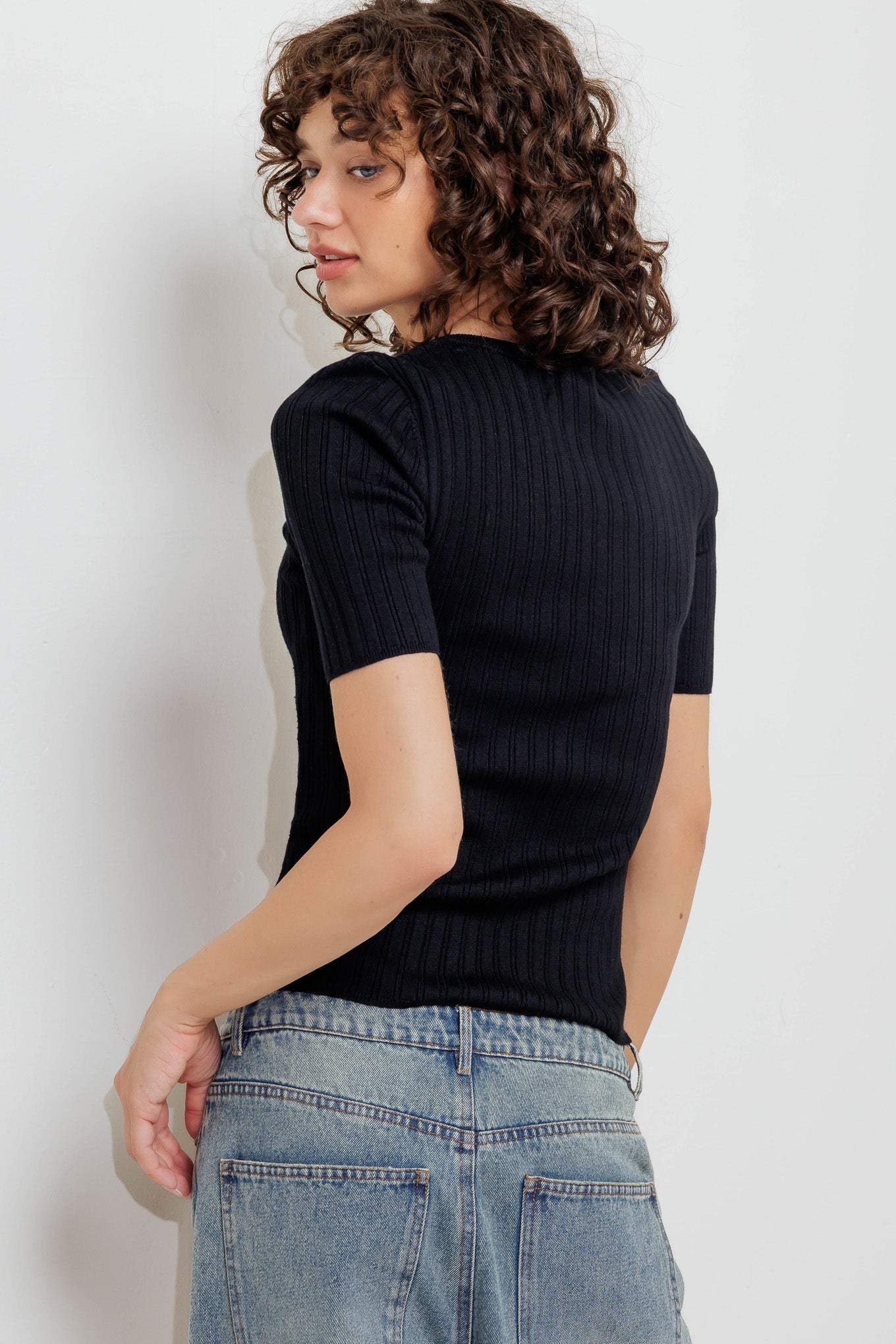 MODERN CURL SWEATER KNIT TOP Flying Tomato