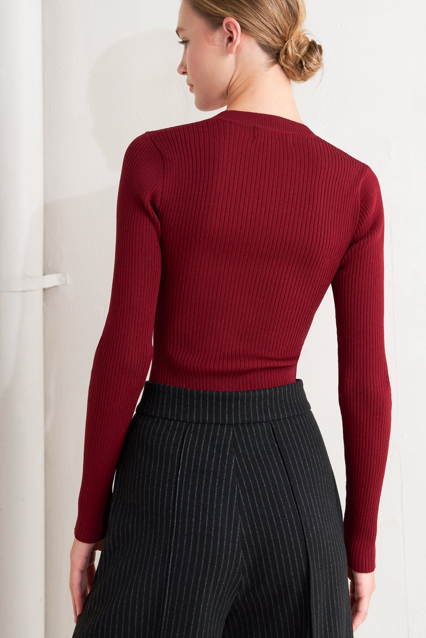 MODERN HERO BURGUNDY SWEATER KNIT TOP Flying Tomato