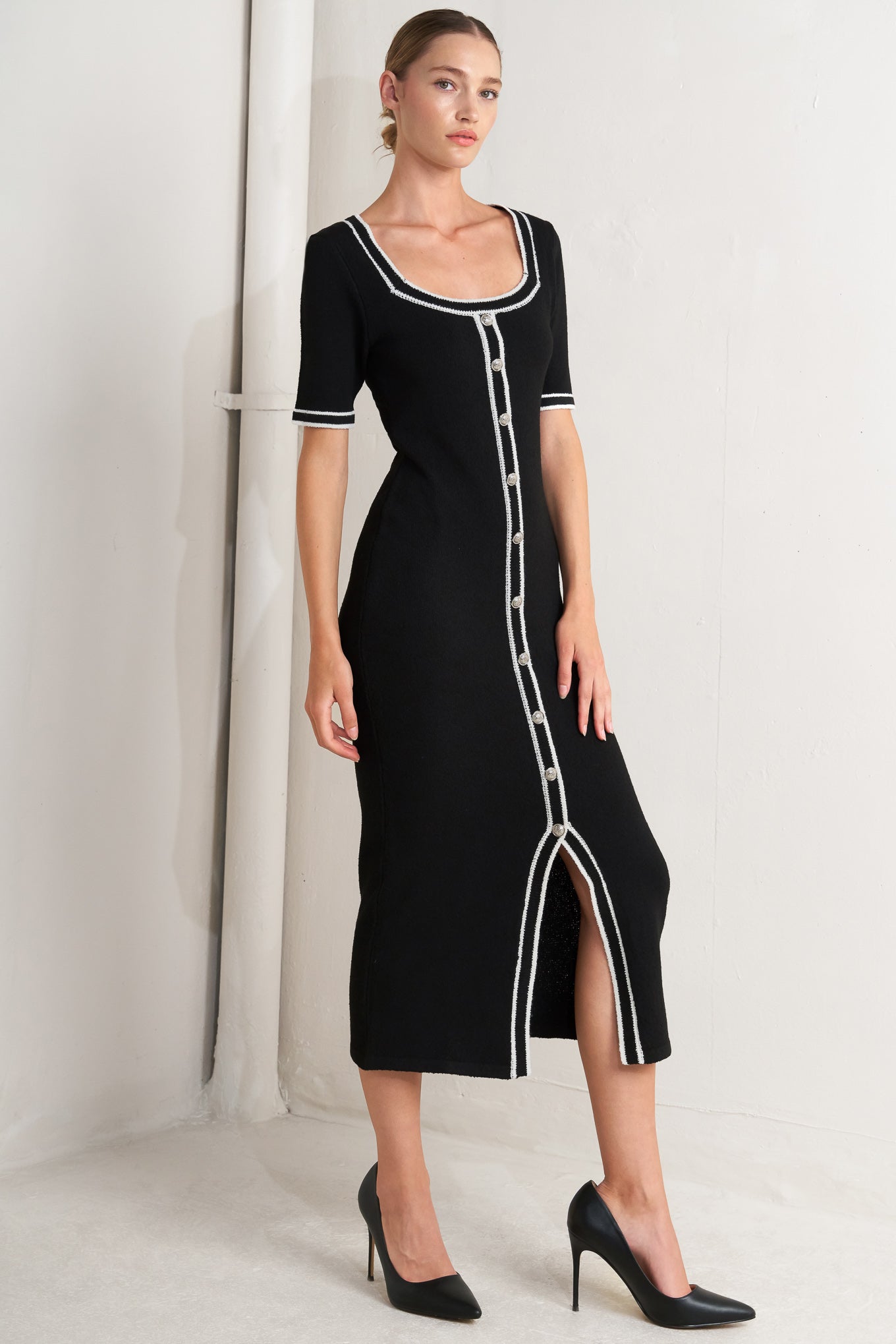 MODERN CLASSIC SWEATER KNIT MIDI DRESS Flying Tomato
