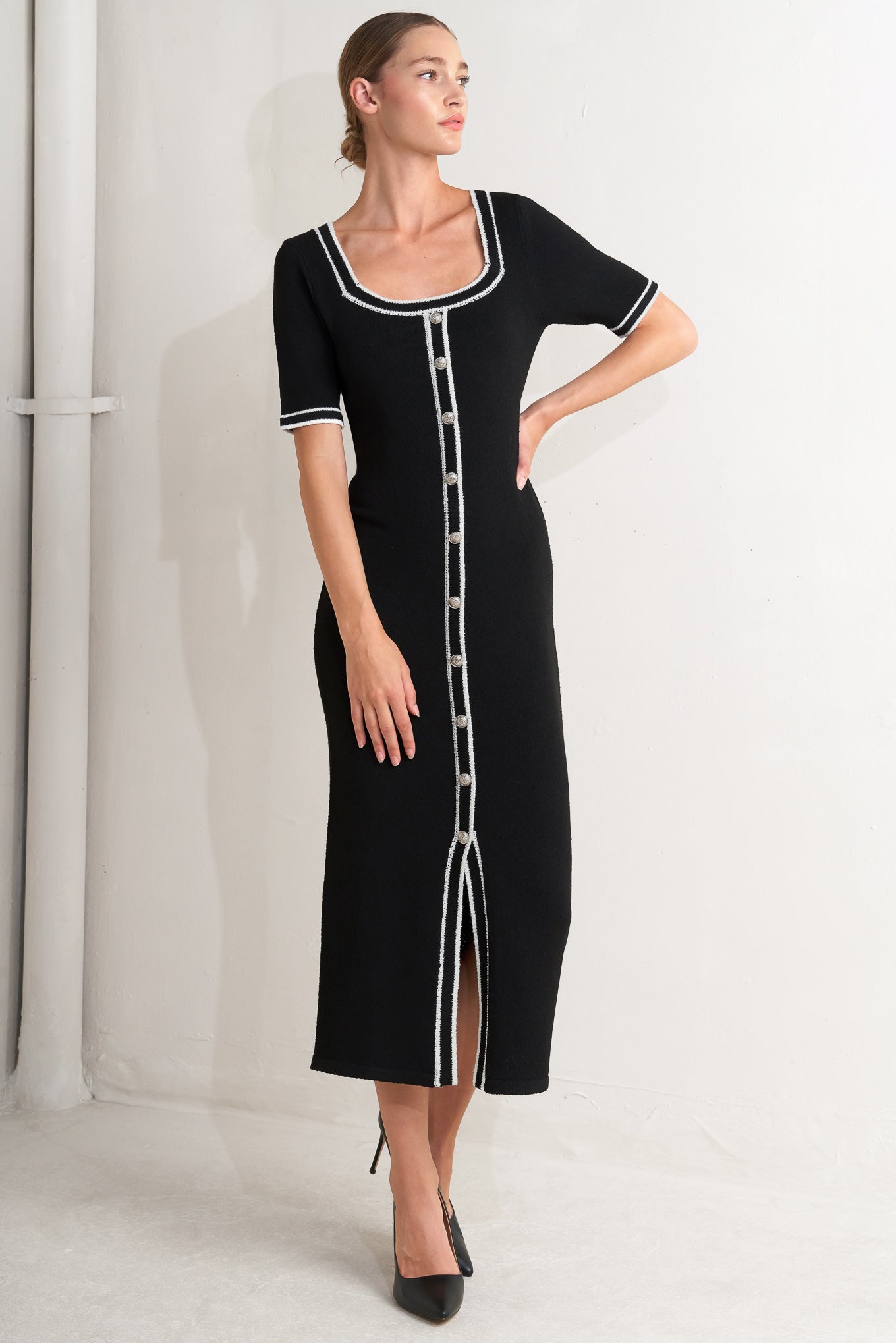 MODERN CLASSIC SWEATER KNIT MIDI DRESS Flying Tomato