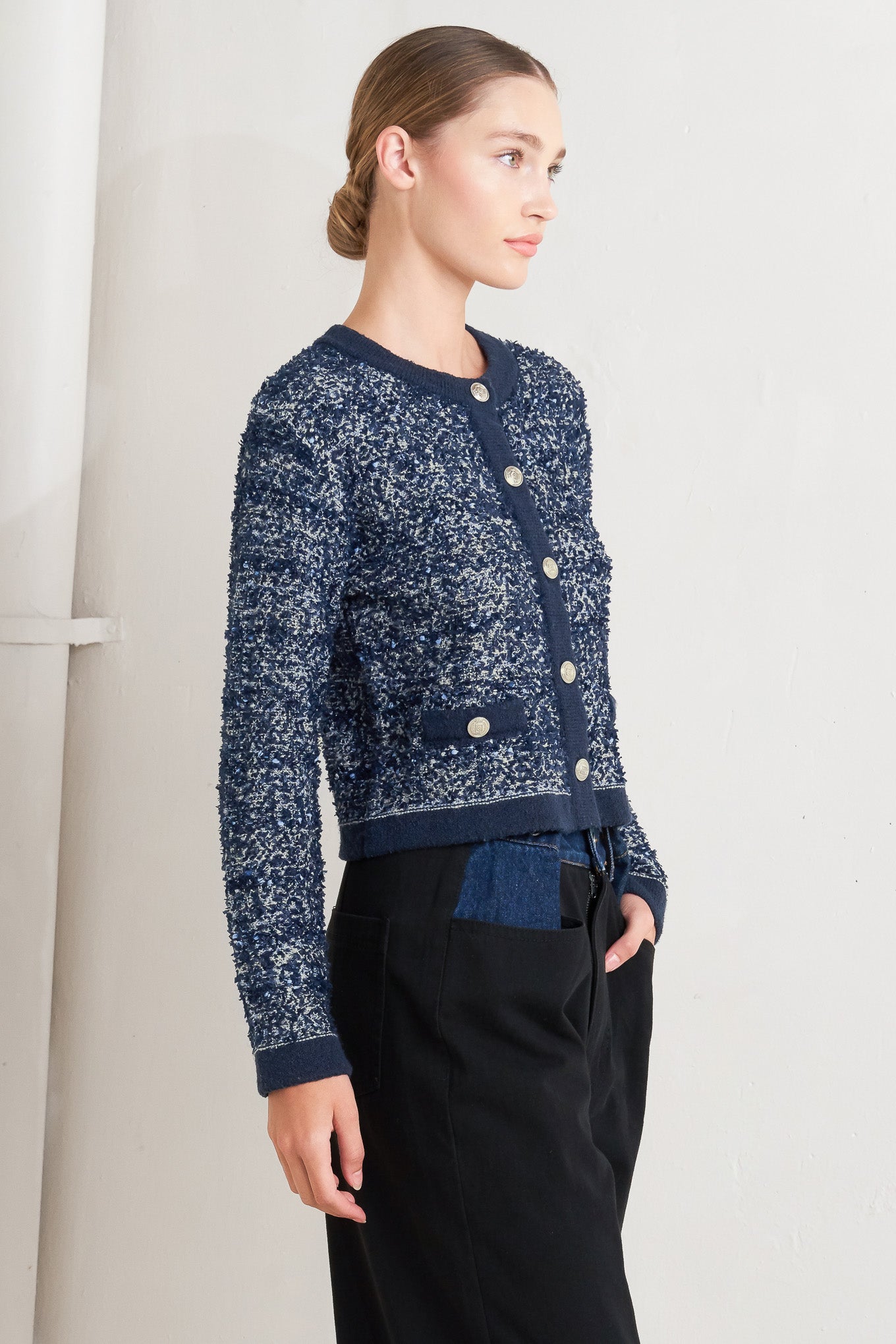 BOUTIQUE GLANCE SWEATER KNIT CARDIGAN Flying Tomato