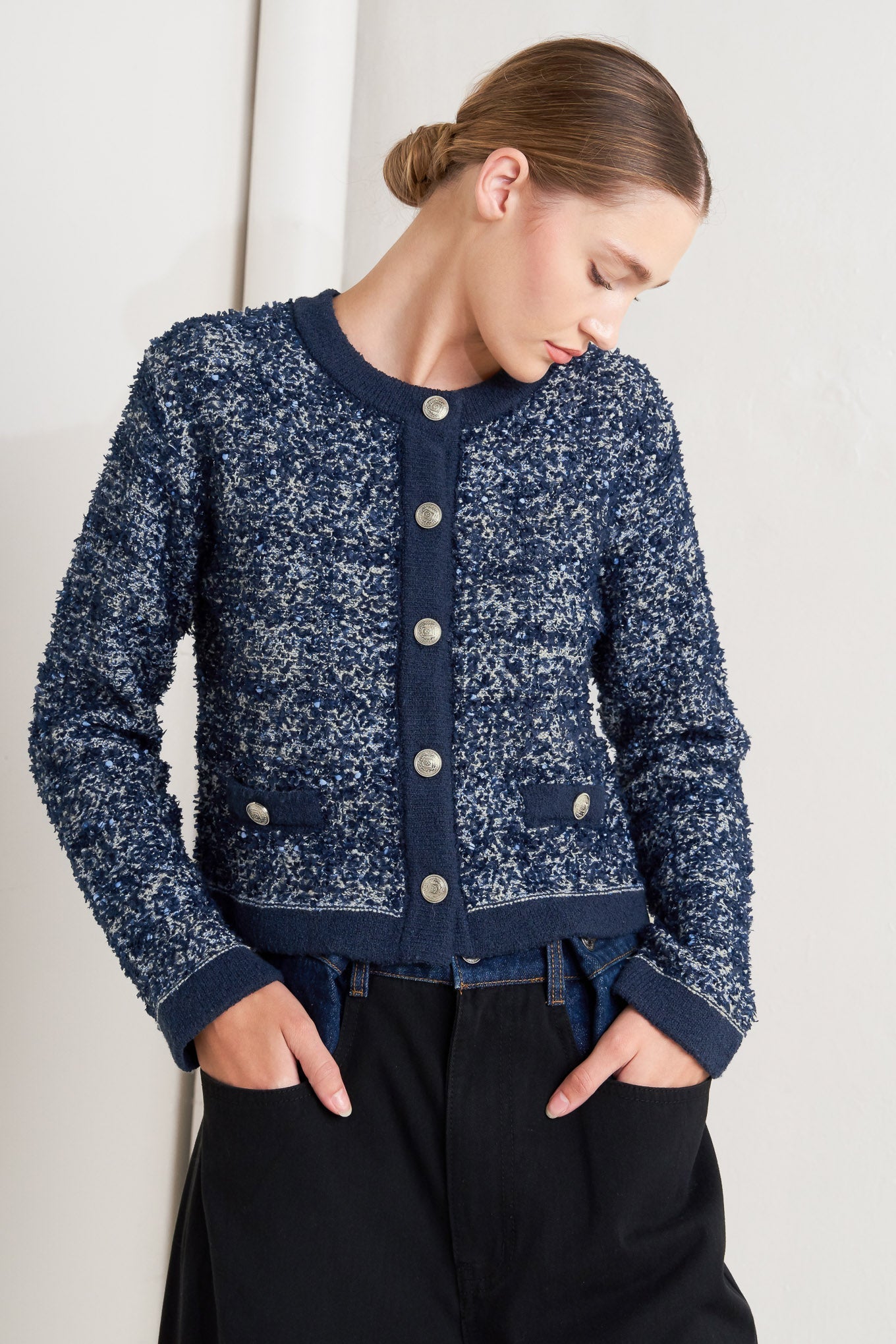 BOUTIQUE GLANCE SWEATER KNIT CARDIGAN Flying Tomato