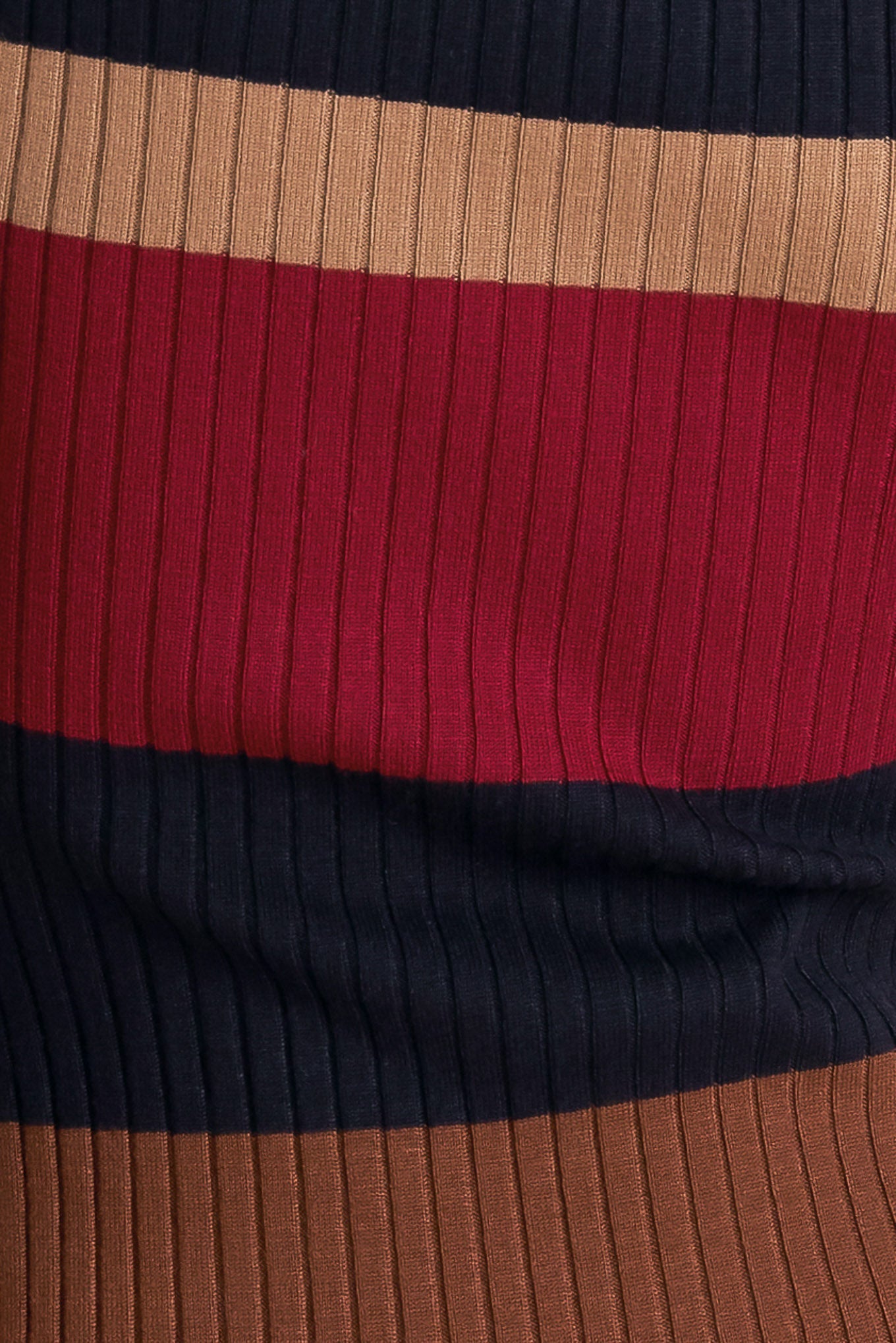 Fall Rhythm Color Blocked Midi Ribbed Sweater Dress Round Neckline Short Sleeve Flying Tomato