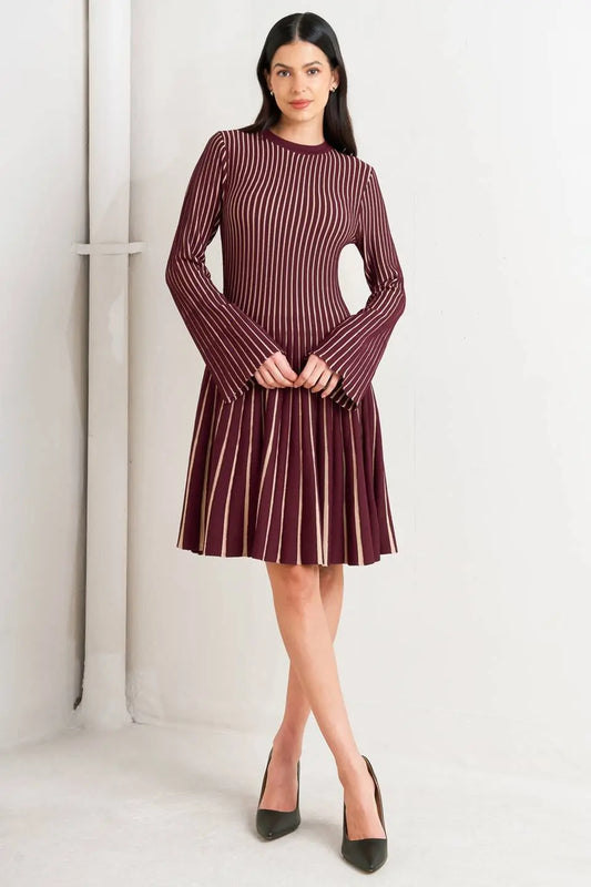 VERTICAL GRACE SWEATER MINI DRESS Flying Tomato