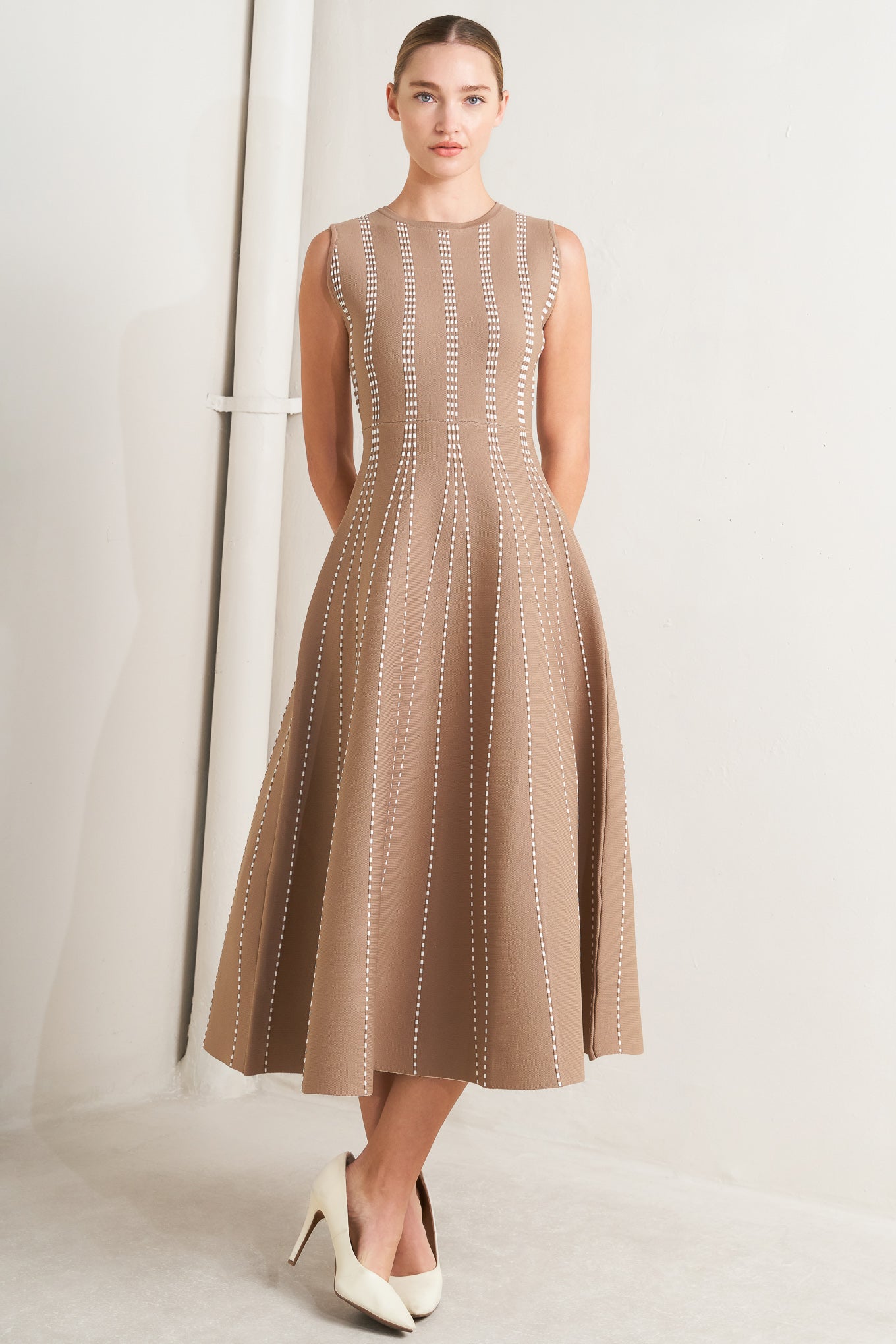 PERFECTLY POISED JACQUARD SWEATER MIDI DRESS - Love Salve