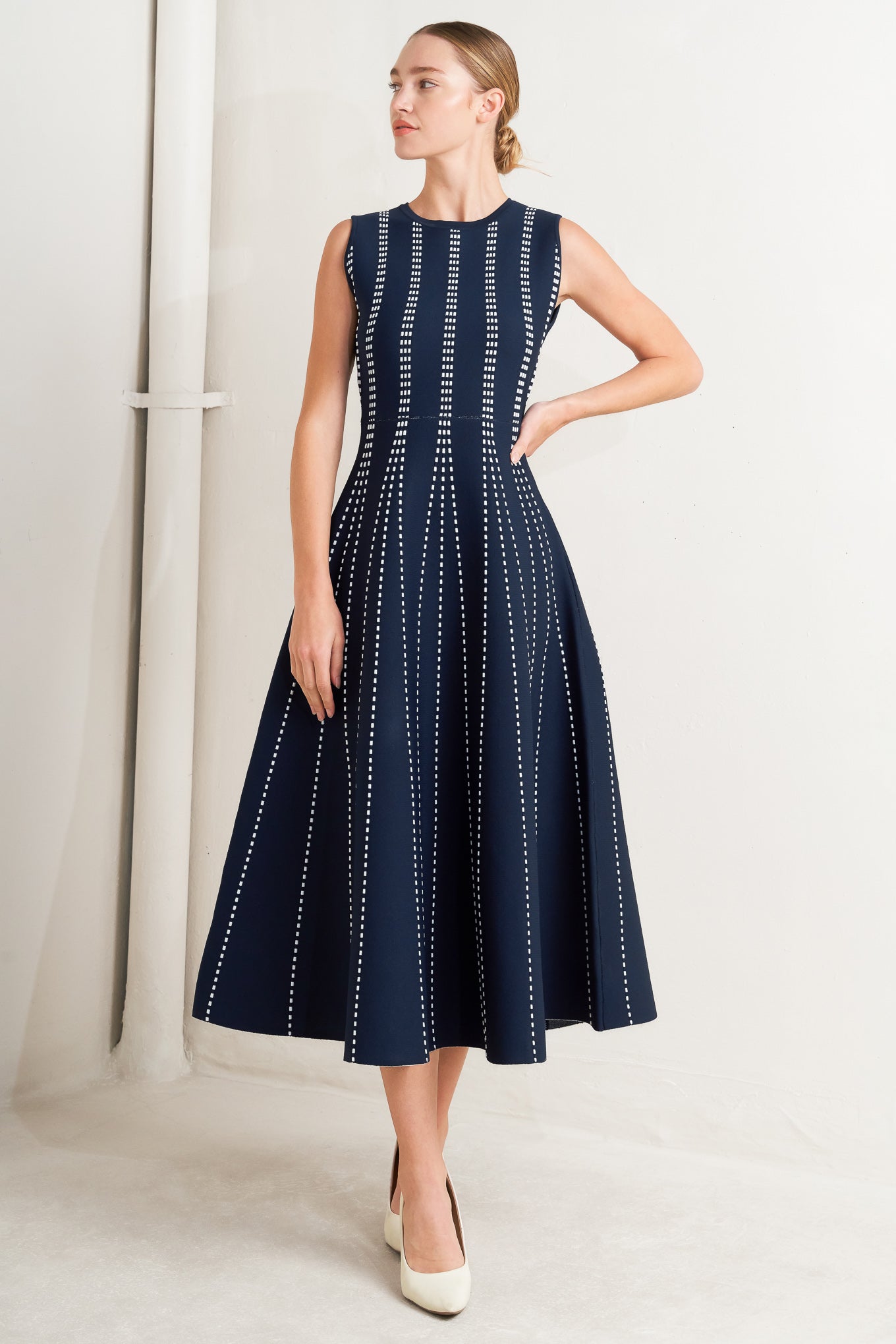 PERFECTLY POISED JACQUARD SWEATER MIDI DRESS - Love Salve
