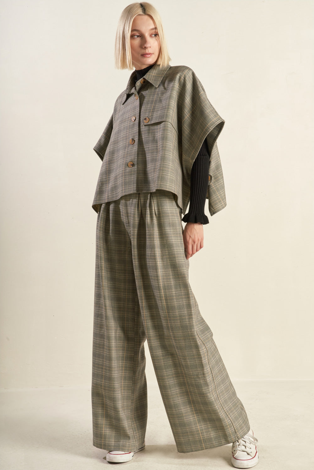 IMMACULATE EXCELLENCE WOVEN PLAID TOP Flying Tomato