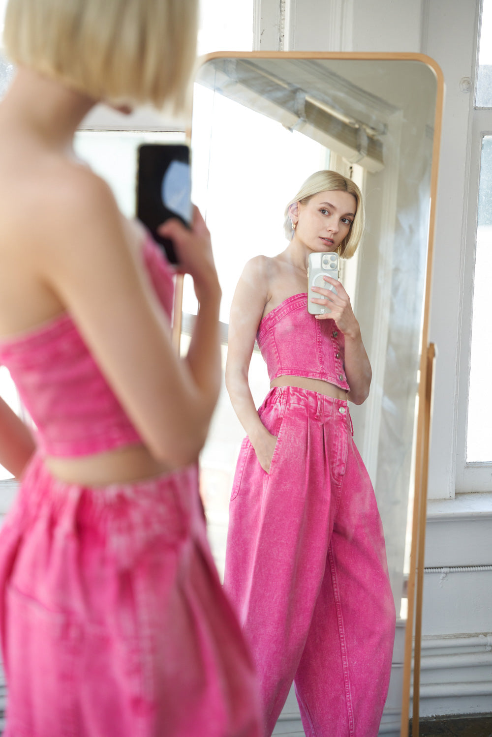 SOCIAL HOUR DENIM TUBE TOP Flying Tomato