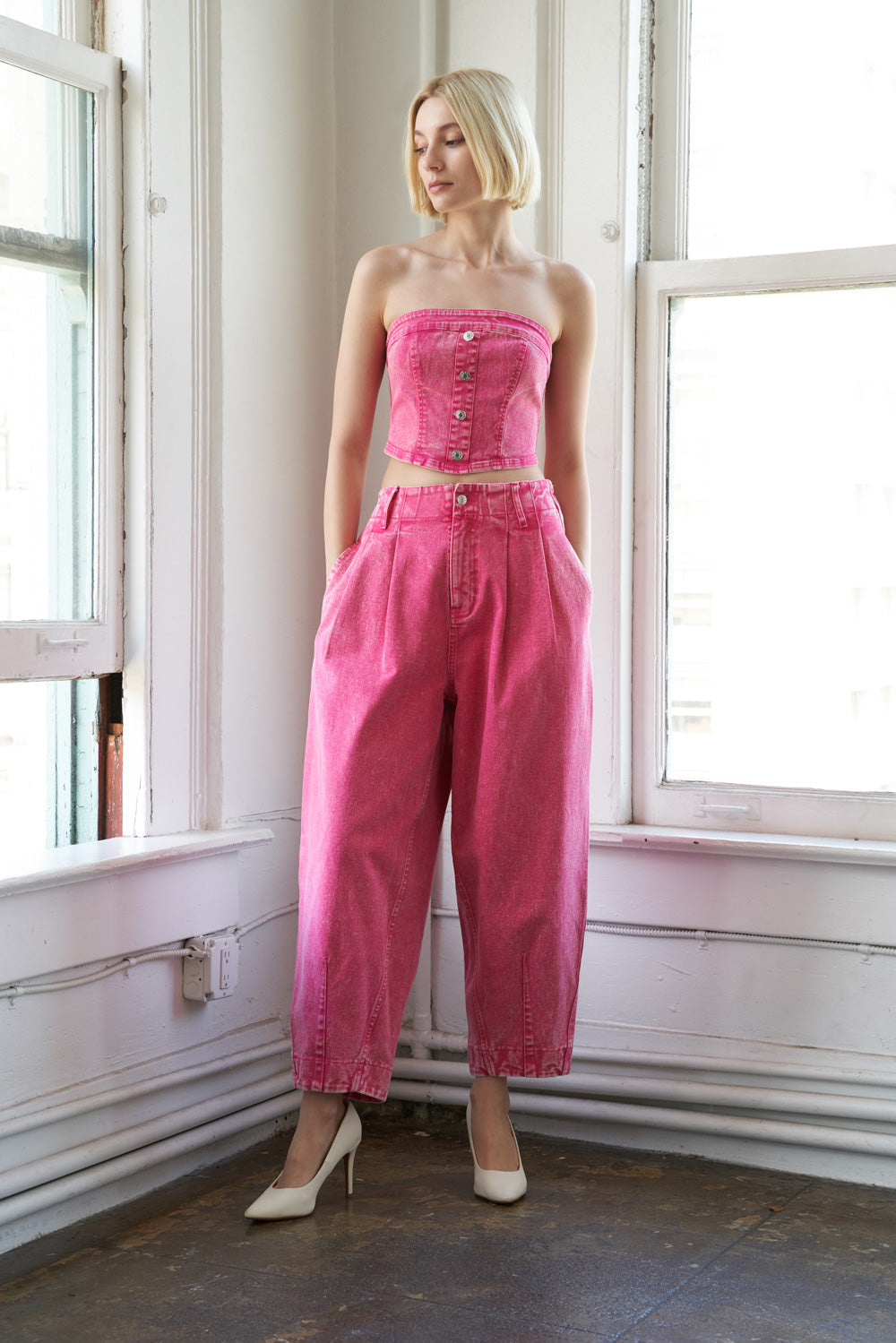 SOCIAL HOUR DENIM TUBE TOP Flying Tomato