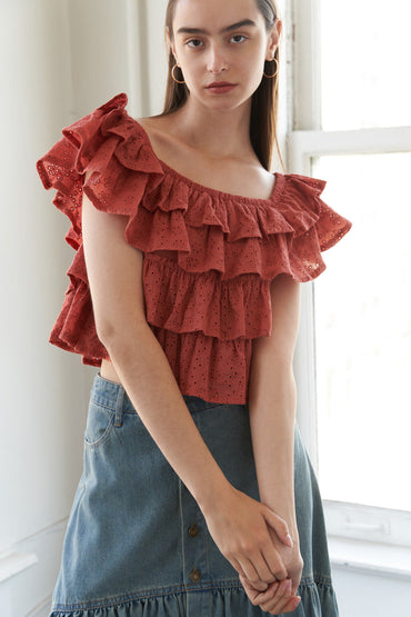 LOVELY EXISTENCE OFF SHOULDER TOP