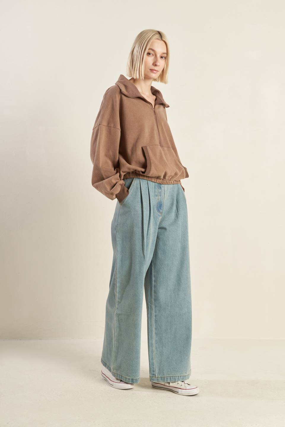 DELIGHTFUL DRAPE FRENCH TERRY SWEATSHIRT