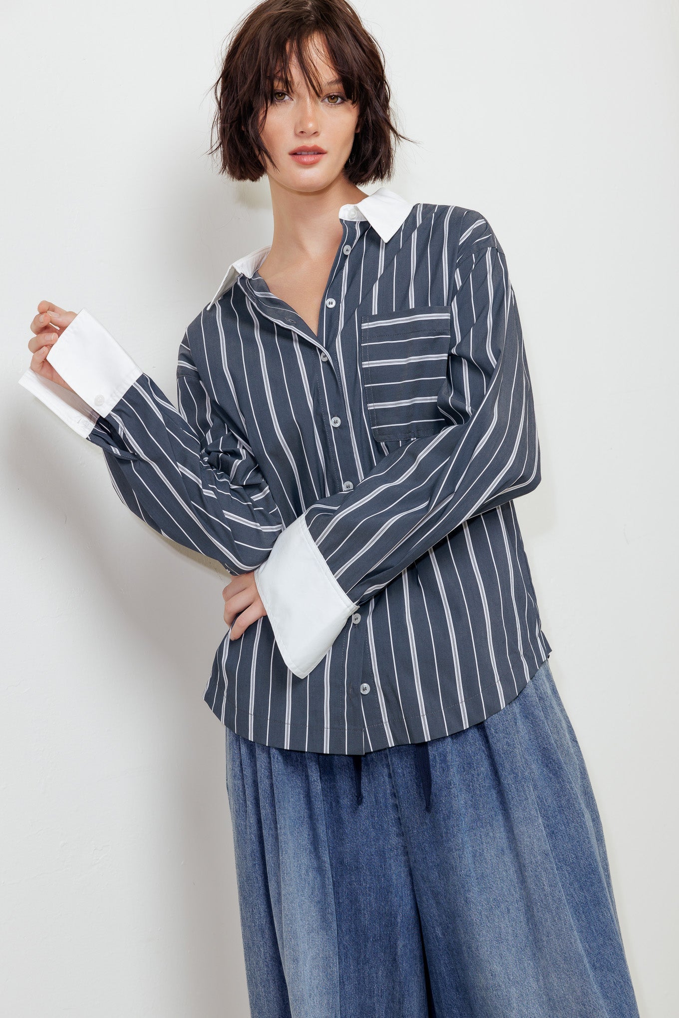 BEHIND THE GRIN WOVEN TOP Flying Tomato