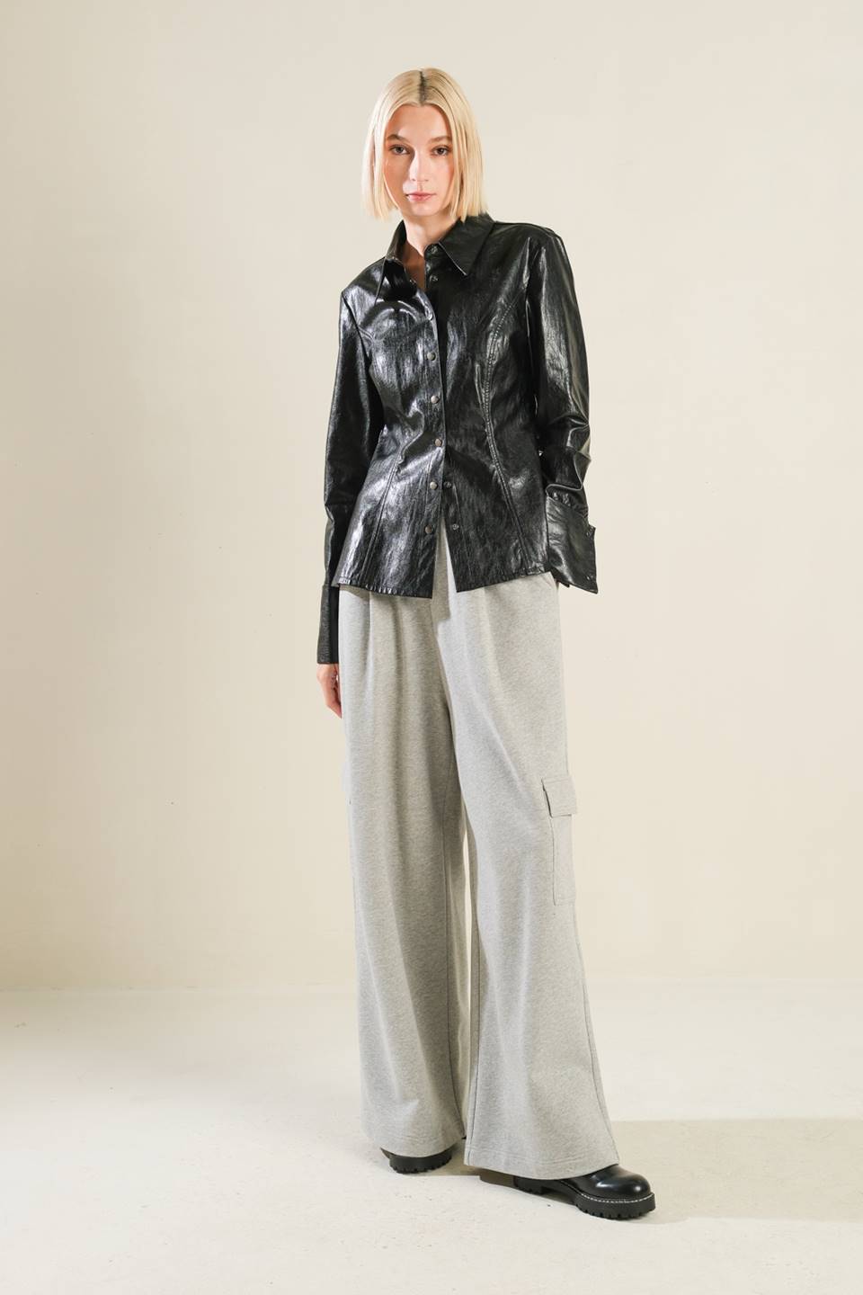 MY HEART TO YOU FAUX LEATHER TOP Flying Tomato