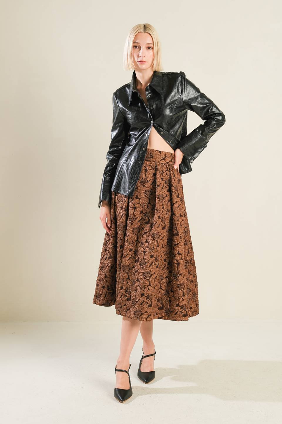 MY HEART TO YOU FAUX LEATHER TOP Flying Tomato