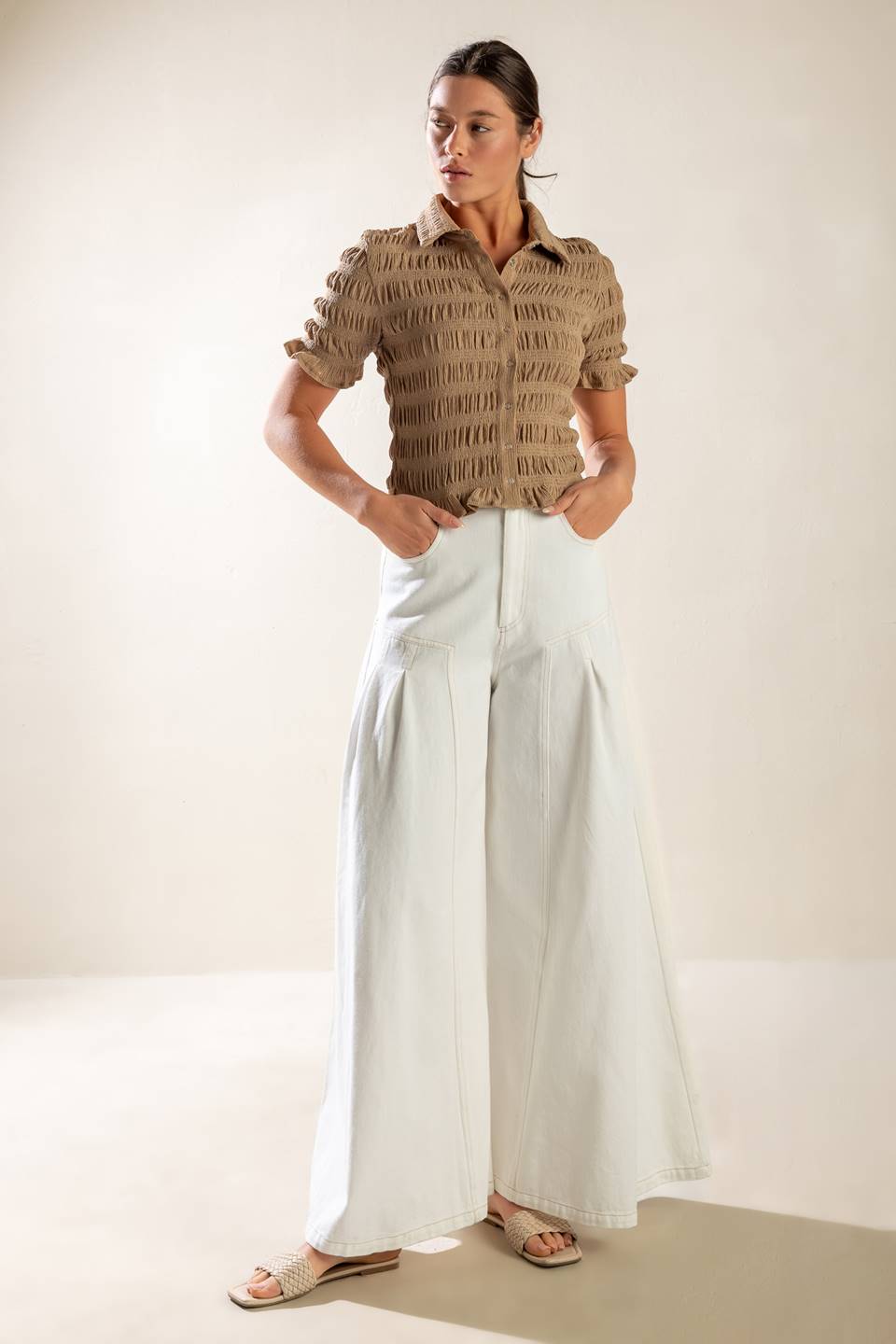 PICNIC AT SUNSET WOVEN TOP Flying Tomato