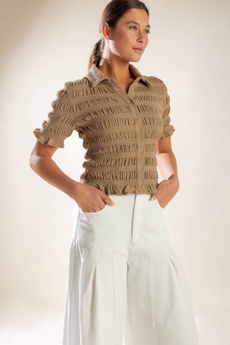 PICNIC AT SUNSET WOVEN TOP Flying Tomato