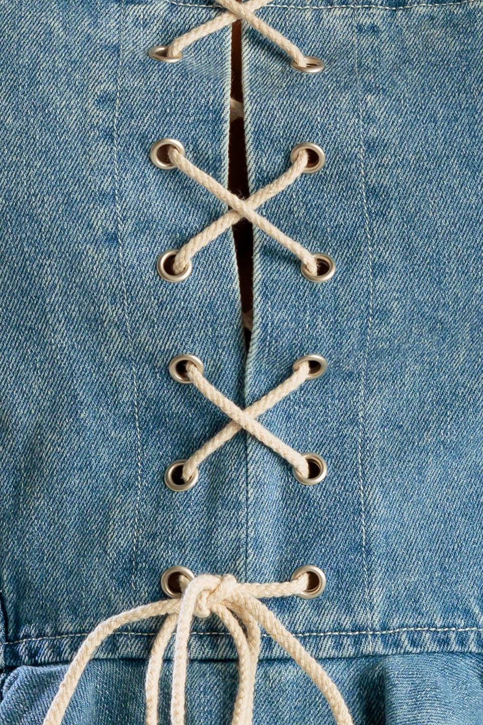 GRAND ENTRANCE INDIGO DENIM TOP Flying Tomato