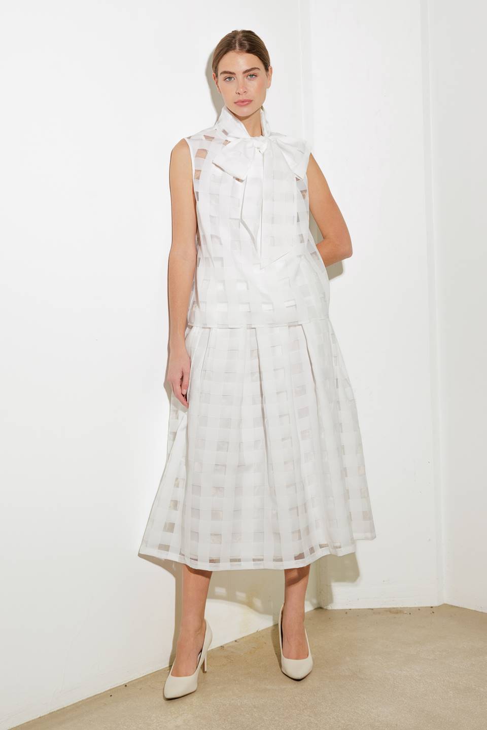 LIVE FOR US WHITE WOVEN ORGANZA TOP Flying Tomato