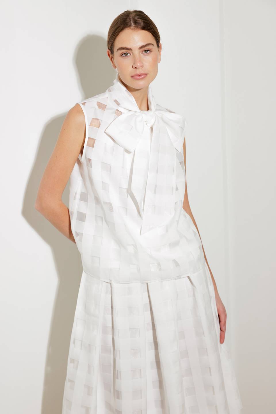 LIVE FOR US WHITE WOVEN ORGANZA TOP Flying Tomato