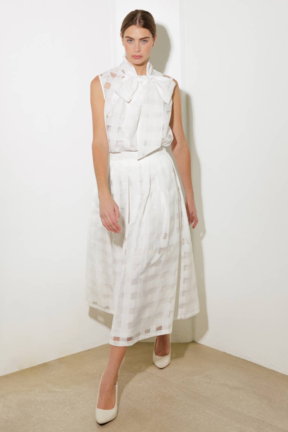 LIVE FOR US WHITE WOVEN ORGANZA TOP Flying Tomato