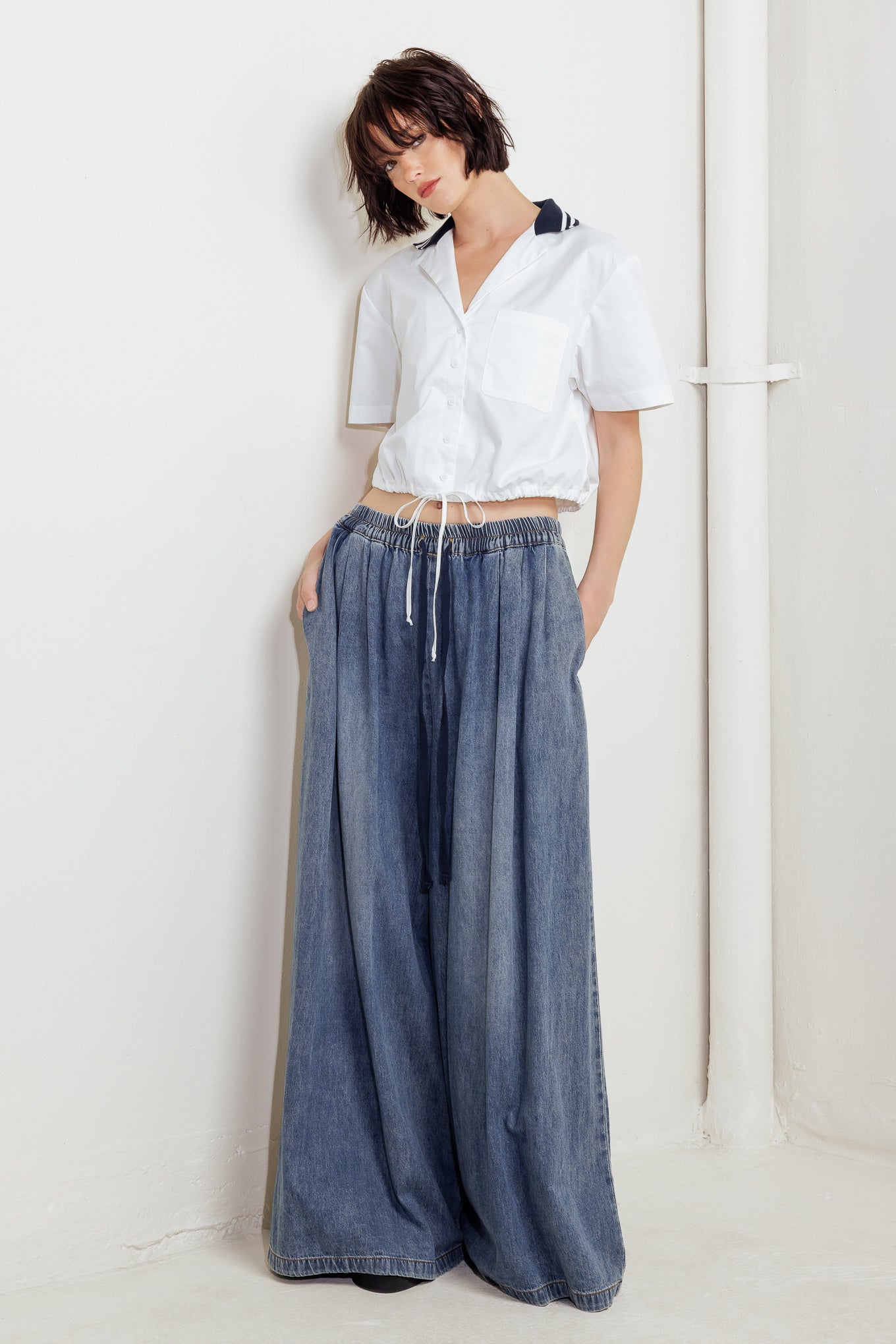 COASTAL COLLAR WOVEN CROP TOP Flying Tomato