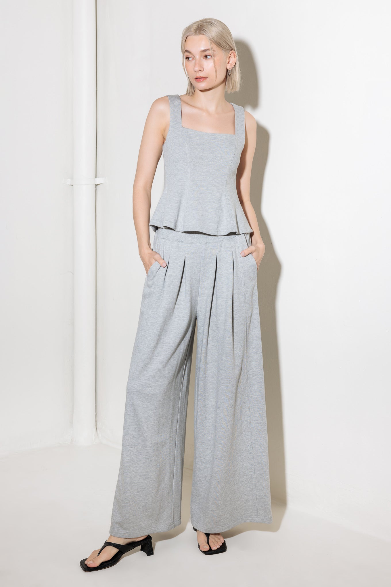 TRUST THE NOW IN KNIT TOP AND PANT SET Flying Tomato