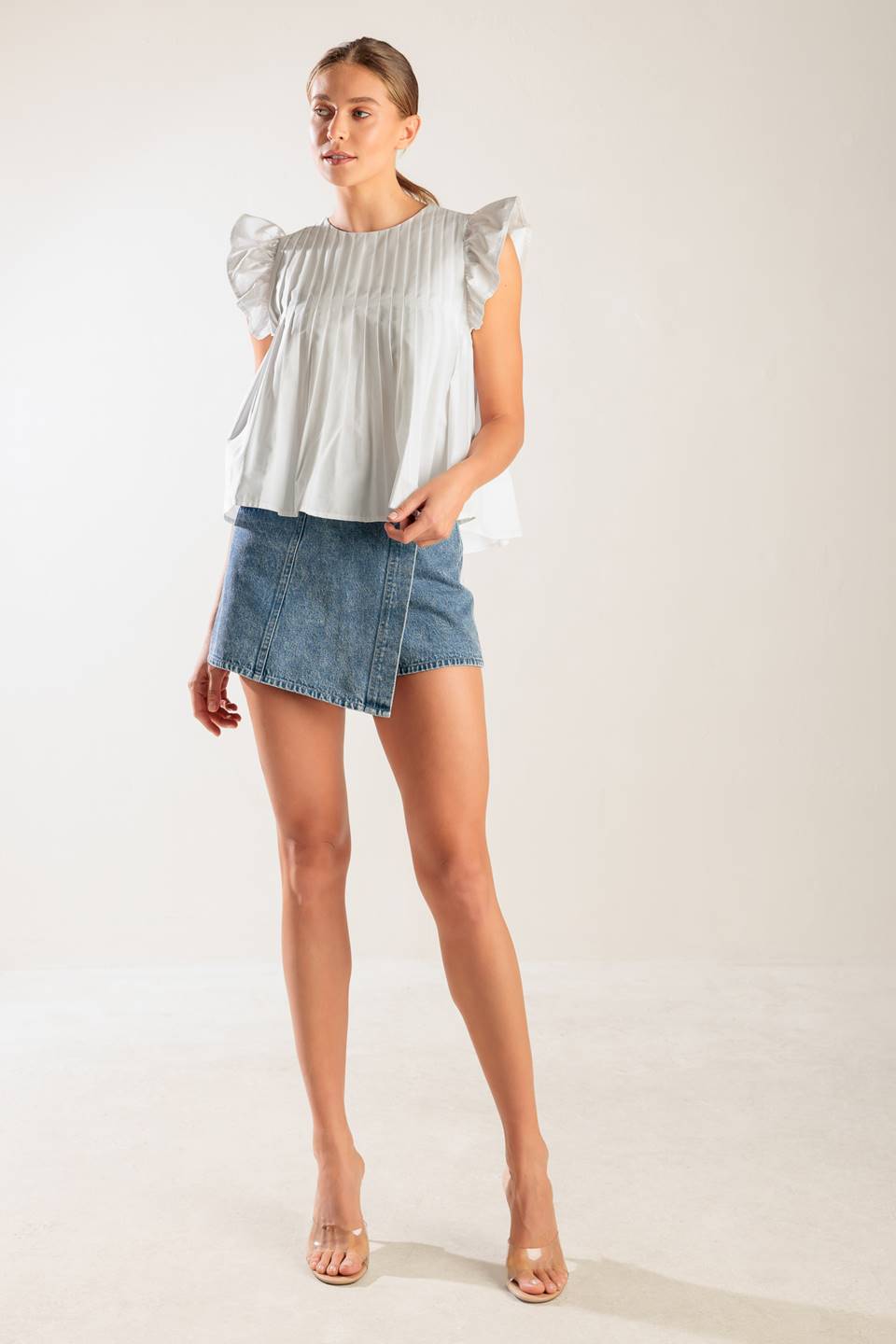 MEMORIES IN FOCUS WHITE WOVEN TOP Flying Tomato
