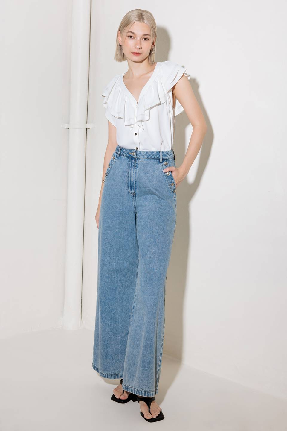 MADE FOR ROMANCE OFF WHITE WOVEN TOP Flying Tomato