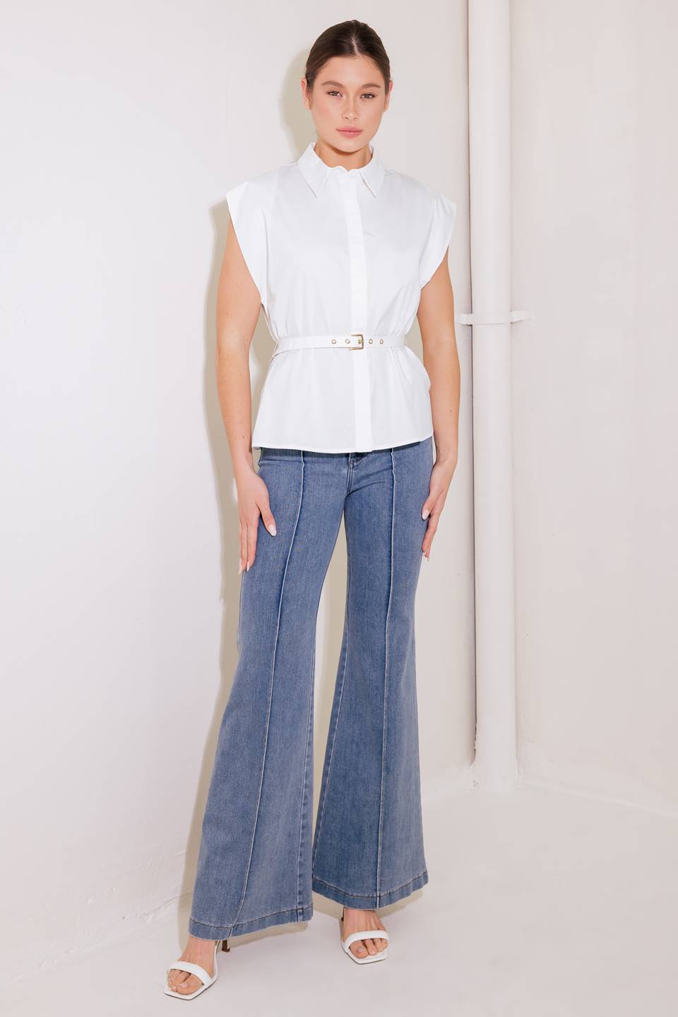 ON CLOUD NINE WHITE WOVEN TOP Flying Tomato