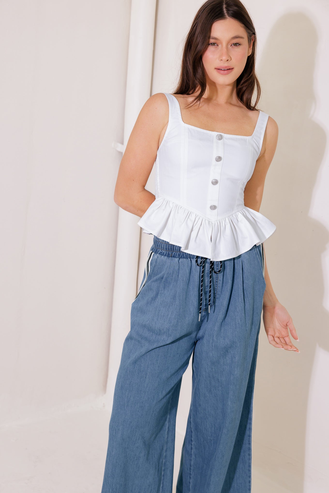 IN THIS MOMENT WHITE WOVEN TOP Flying Tomato