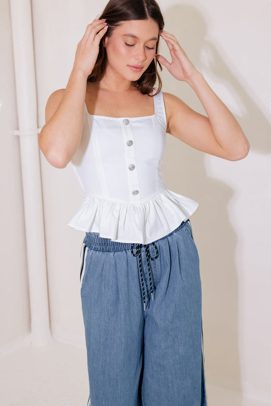 IN THIS MOMENT WHITE WOVEN TOP Flying Tomato