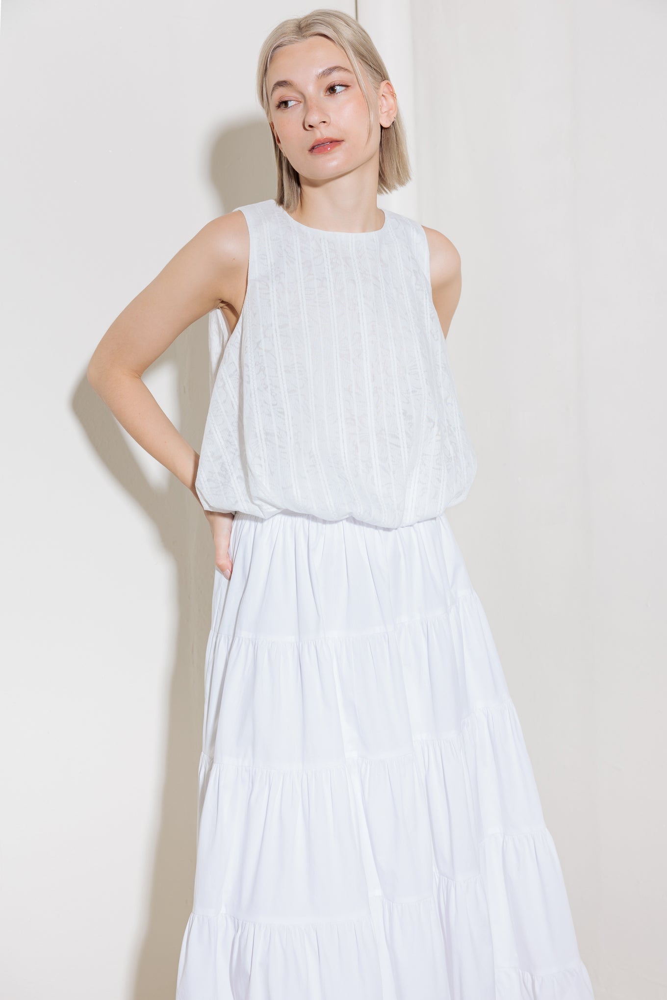 TIMELESS WITH EDGE WOVEN LACE TOP Flying Tomato