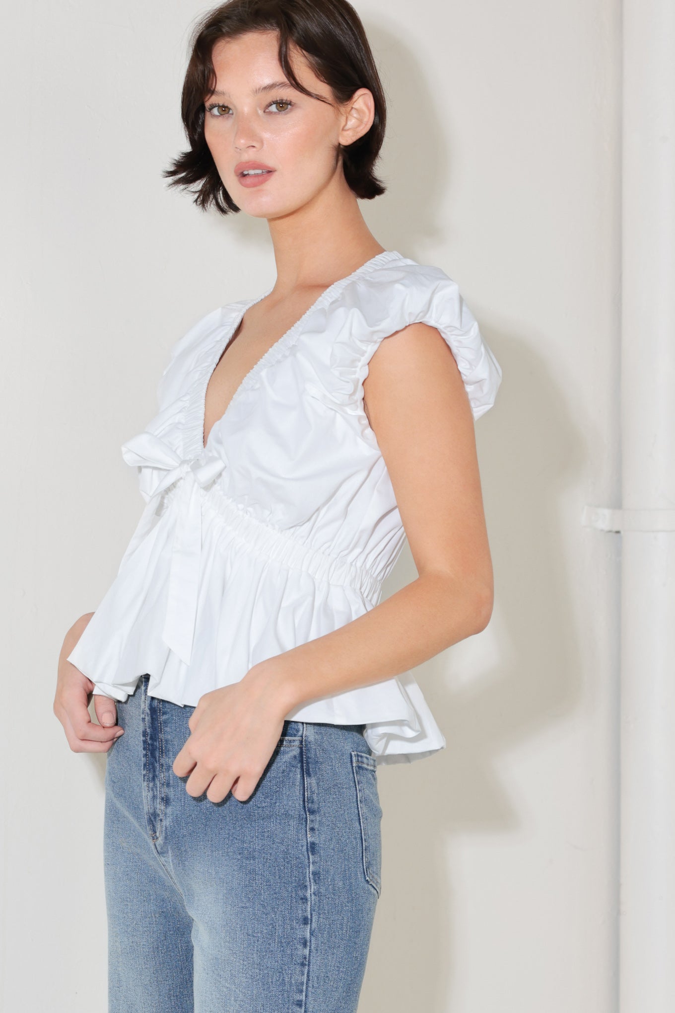 SCARLET COUNTRY GIRL WOVEN TOP Flying Tomato