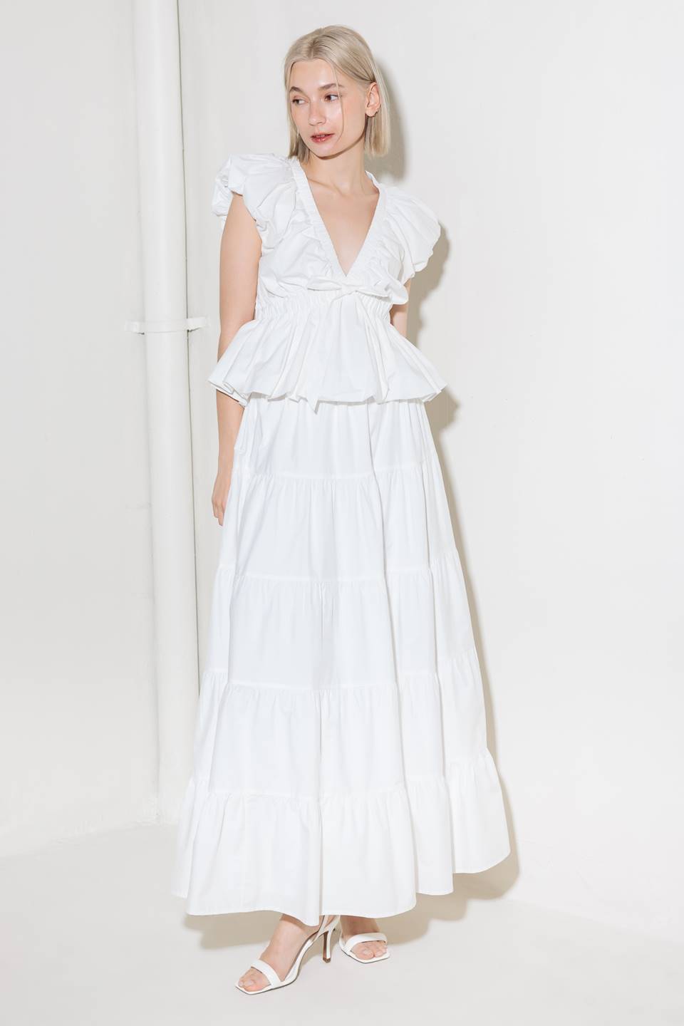 SLOW DOWN IN WHITE WOVEN TOP Flying Tomato