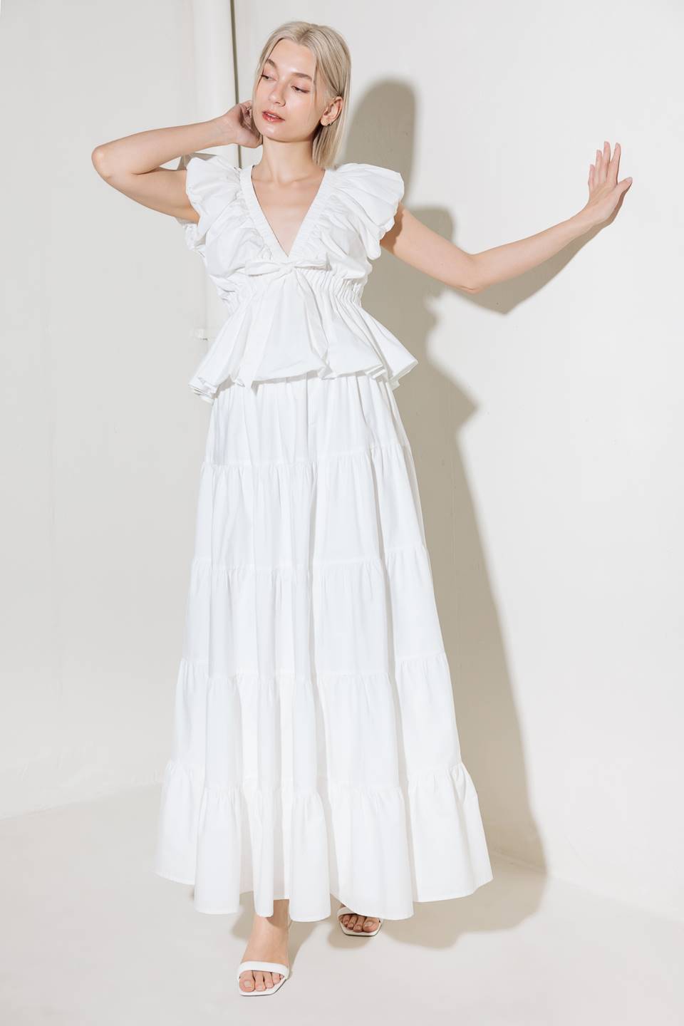 SLOW DOWN IN WHITE WOVEN TOP Flying Tomato