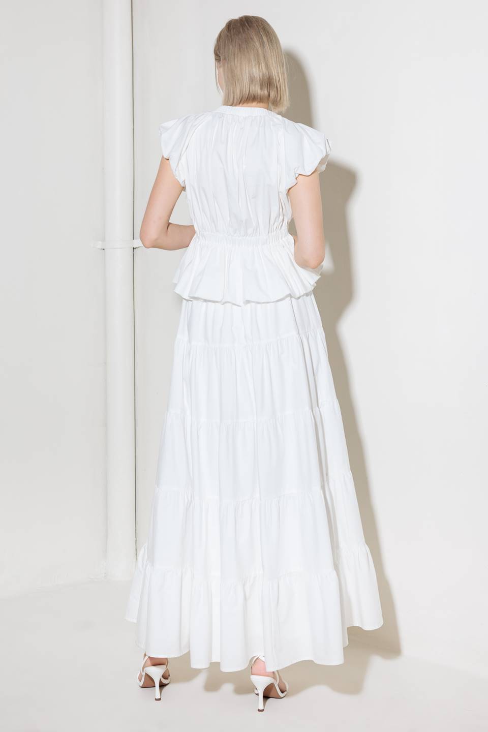 SLOW DOWN IN WHITE WOVEN TOP Flying Tomato