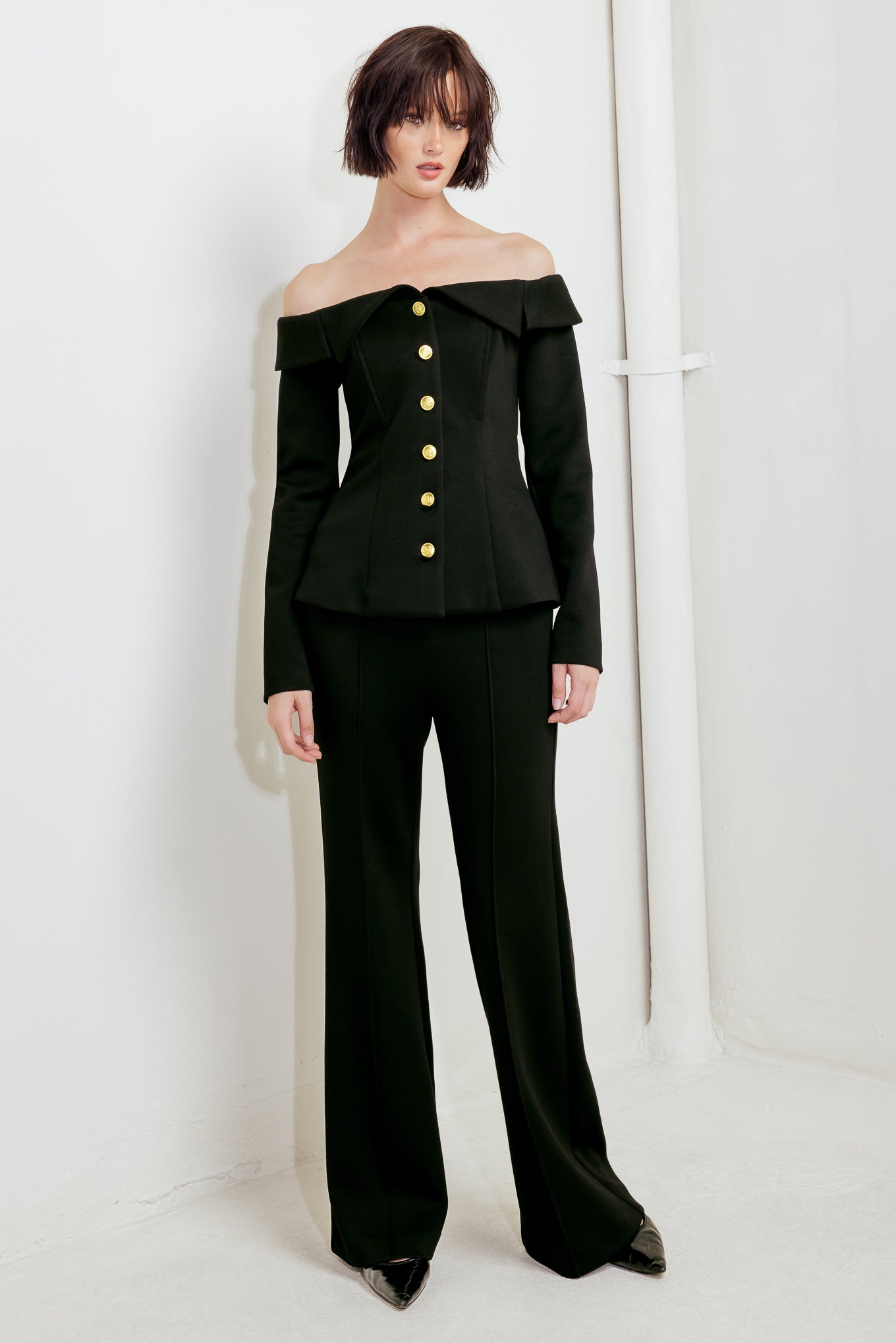 MODERN FLOW BLACK WOVEN TOP Flying Tomato