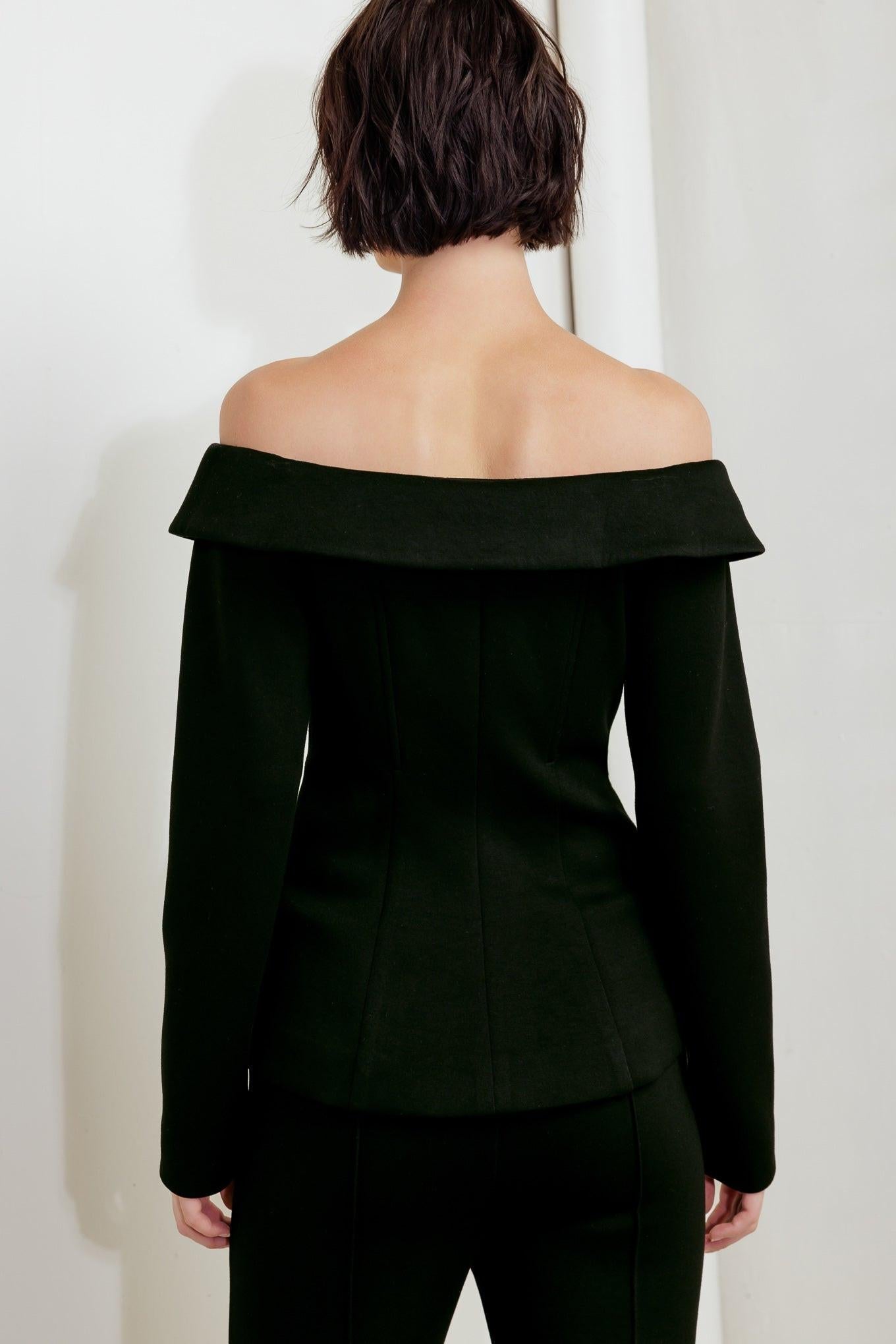 Flying Tomato Modern Flow Black Woven Top, showcasing its relaxed silhouette and comfortable fit, crafted from quality woven 