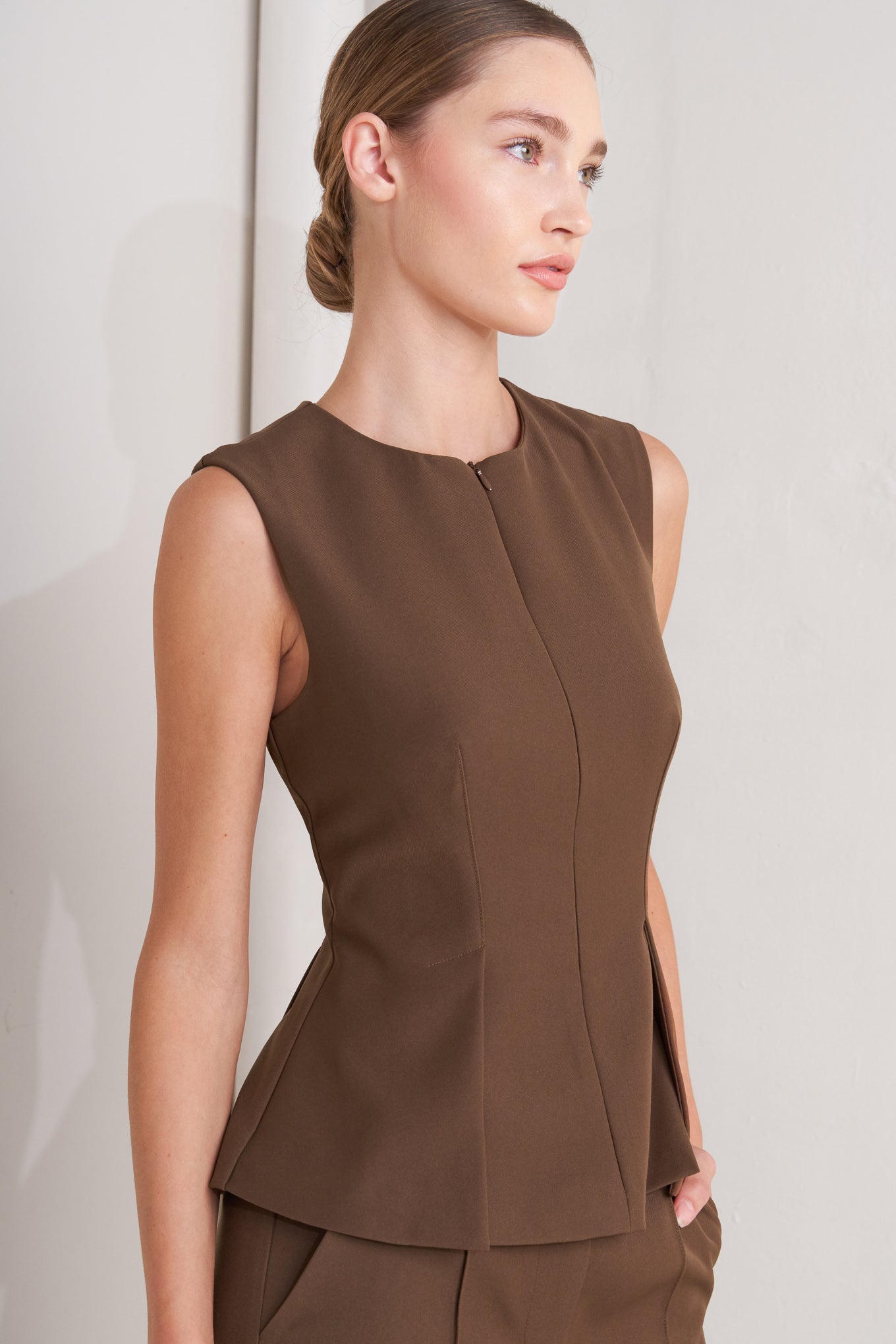 MONDAY FLOW BROWN WOVEN TOP Flying Tomato