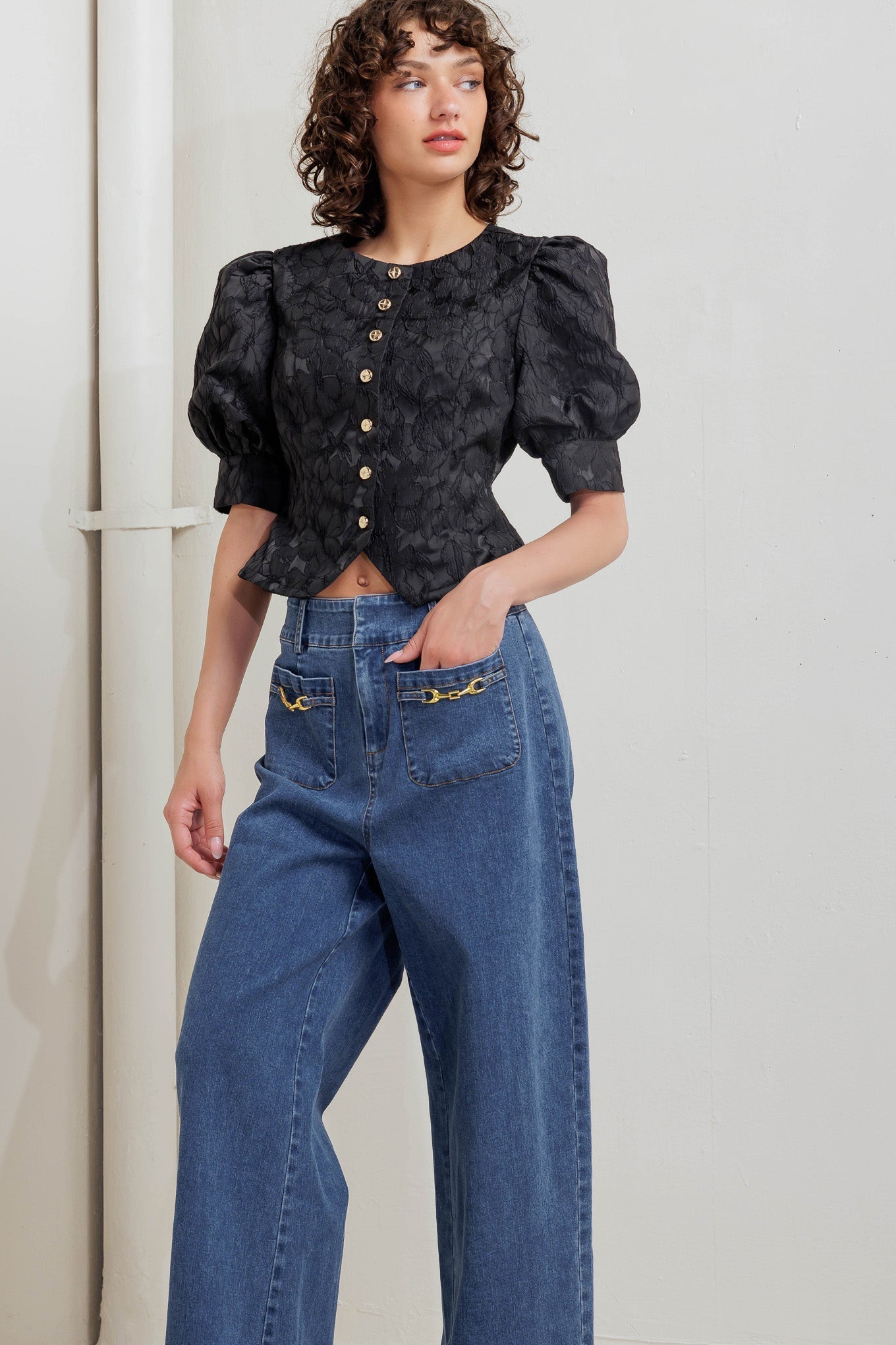 QUIET LUXE ROMANCE WOVEN TOP Flying Tomato