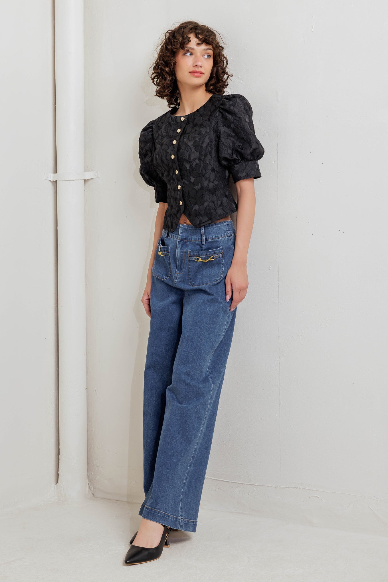 QUIET LUXE ROMANCE WOVEN TOP Flying Tomato