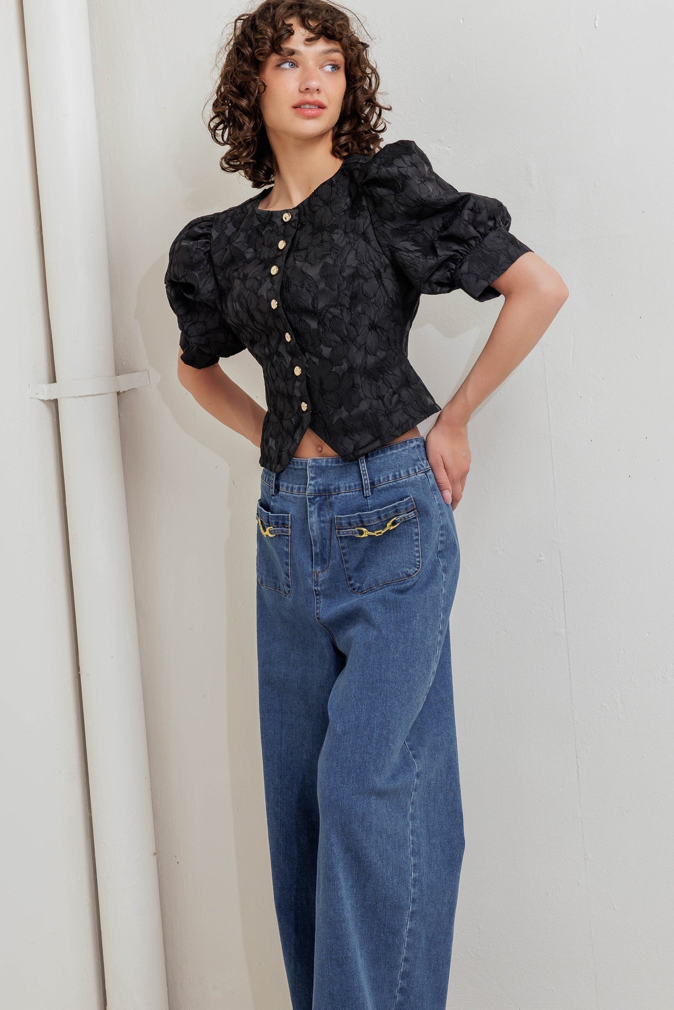 QUIET LUXE ROMANCE WOVEN TOP Flying Tomato