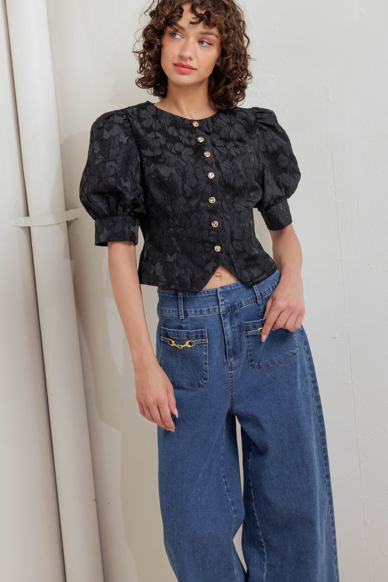 QUIET LUXE ROMANCE WOVEN TOP Flying Tomato