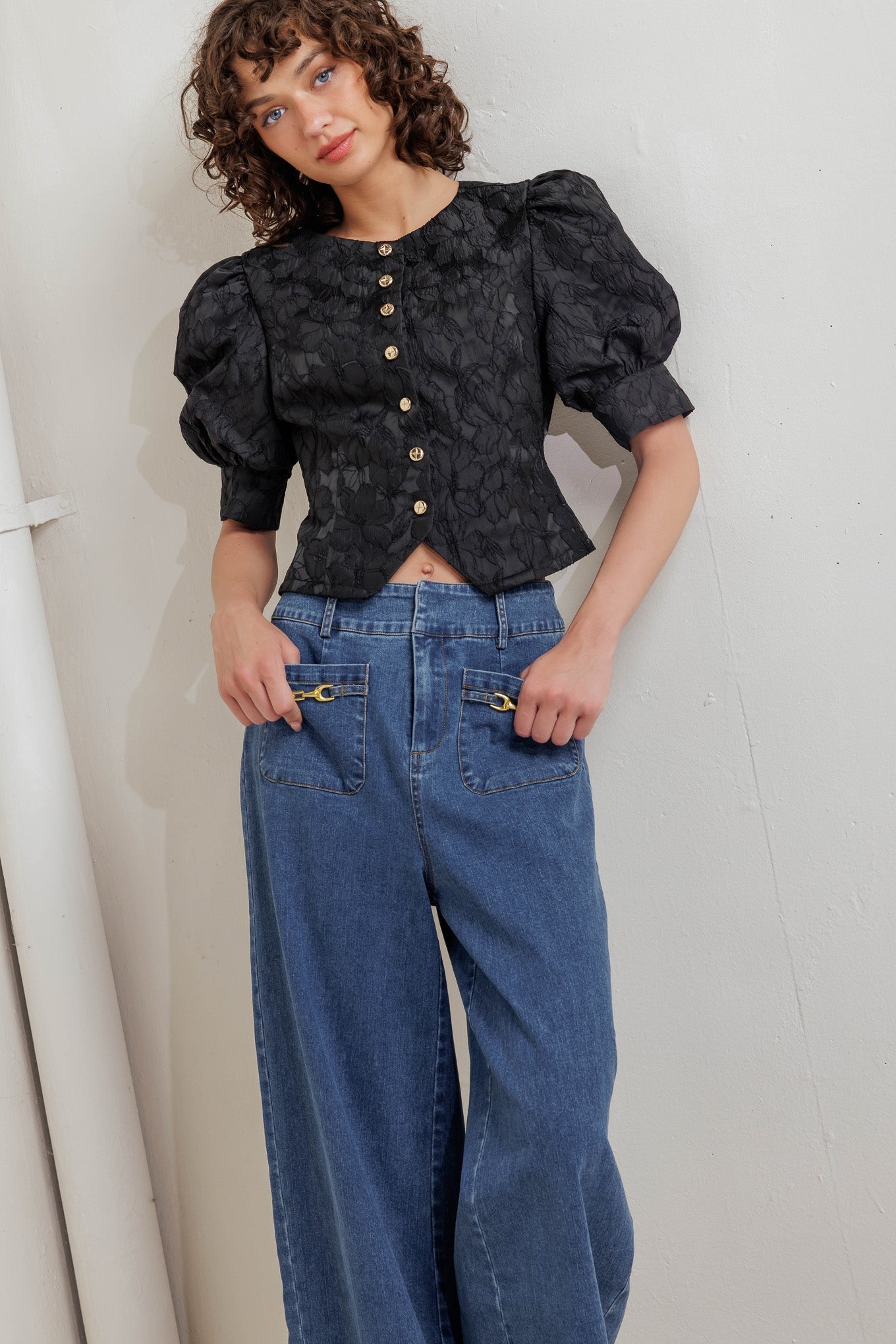 QUIET LUXE ROMANCE WOVEN TOP Flying Tomato