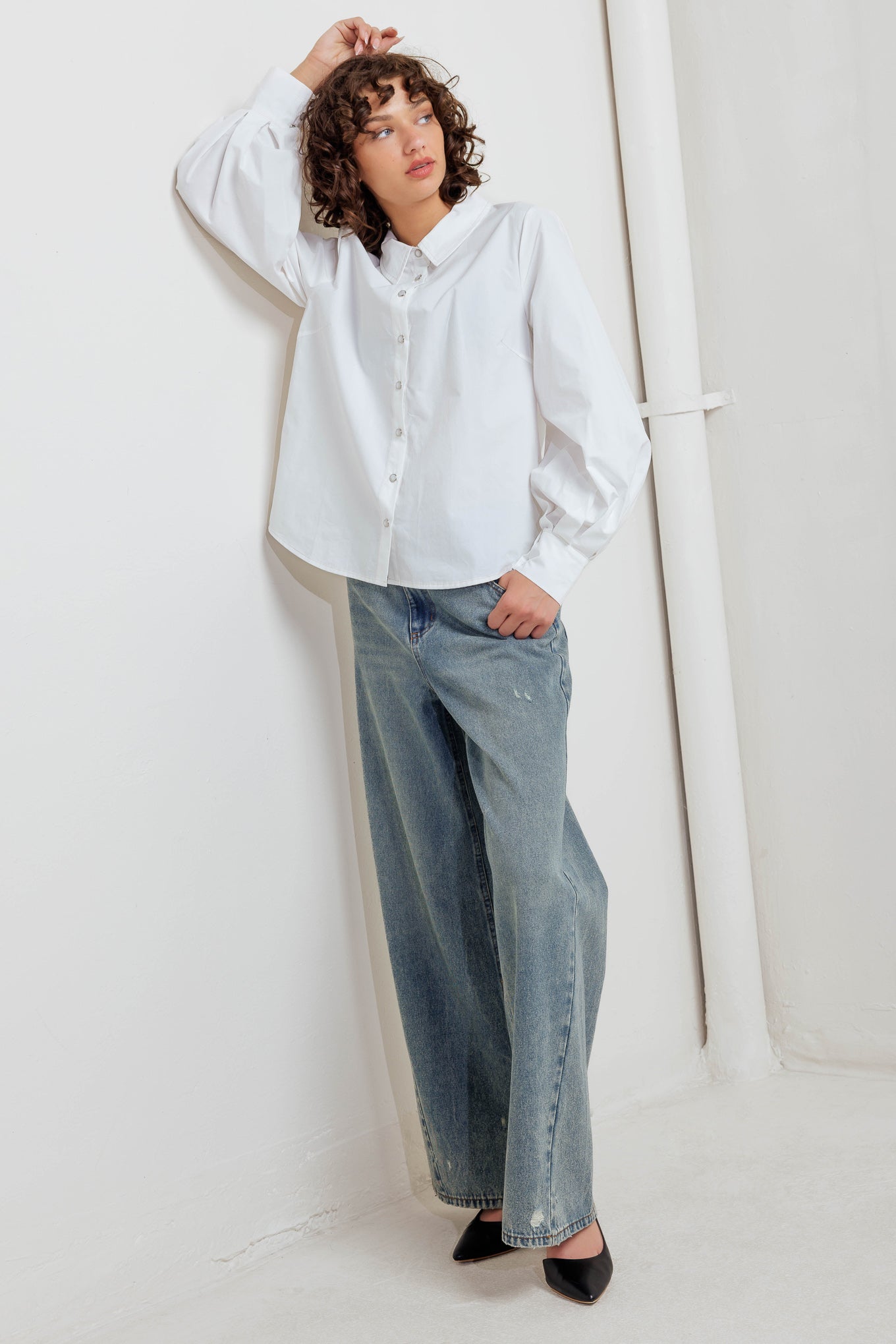 WHITE NOISE SOLID WOVEN TOP Flying Tomato