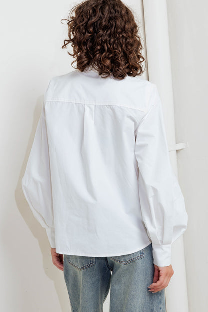 WHITE NOISE SOLID WOVEN TOP