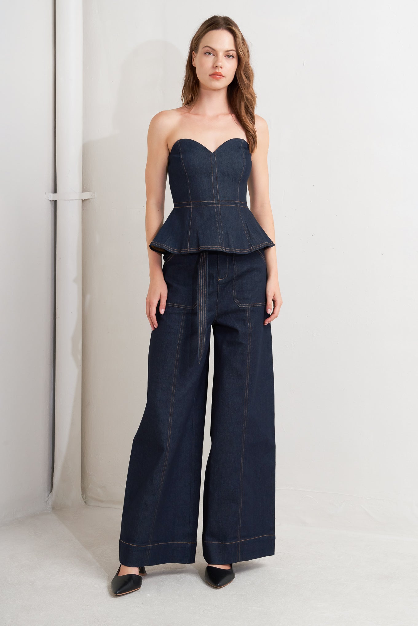 SWEETHEART EDGE DENIM TOP Flying Tomato