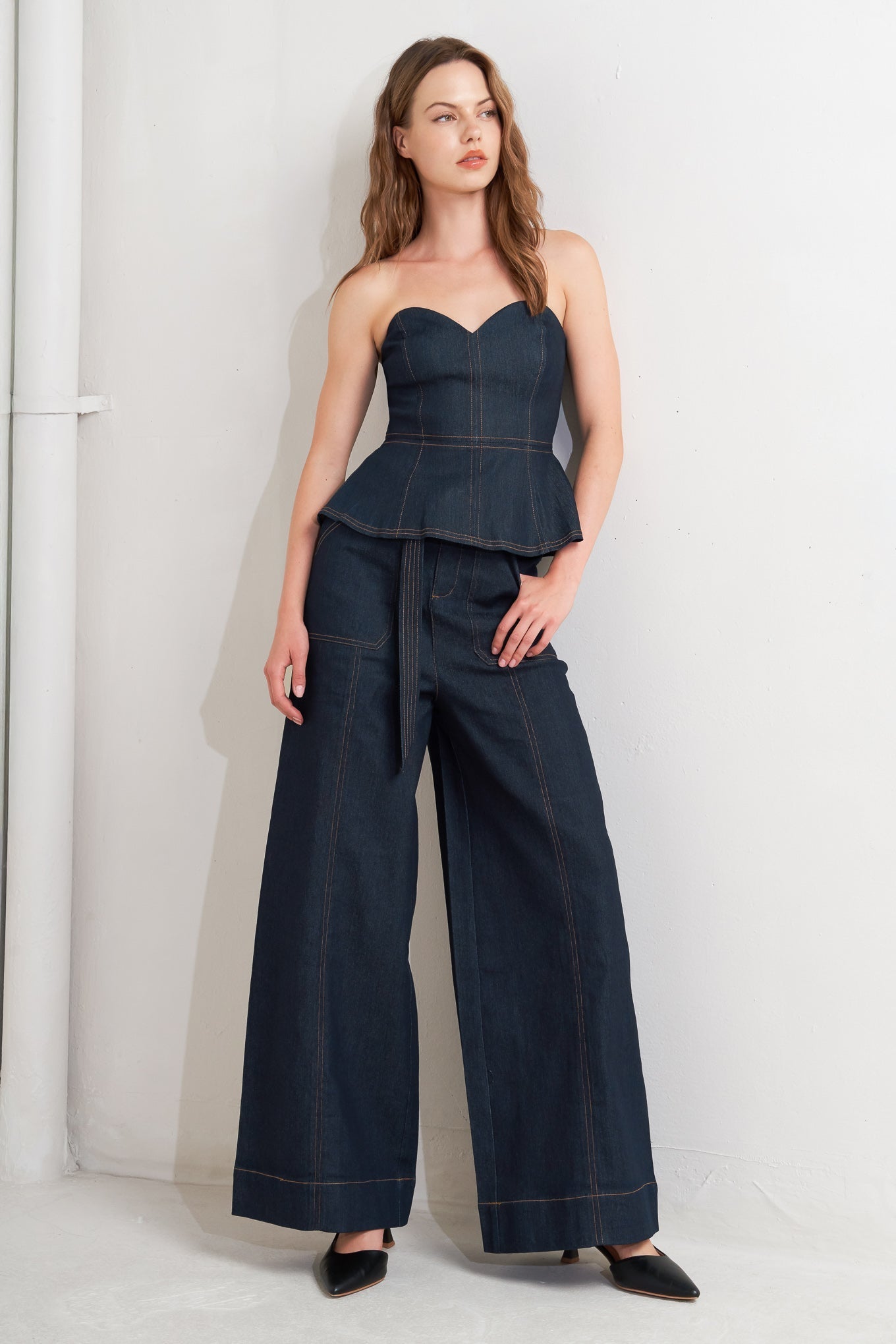 SWEETHEART EDGE DENIM TOP Flying Tomato