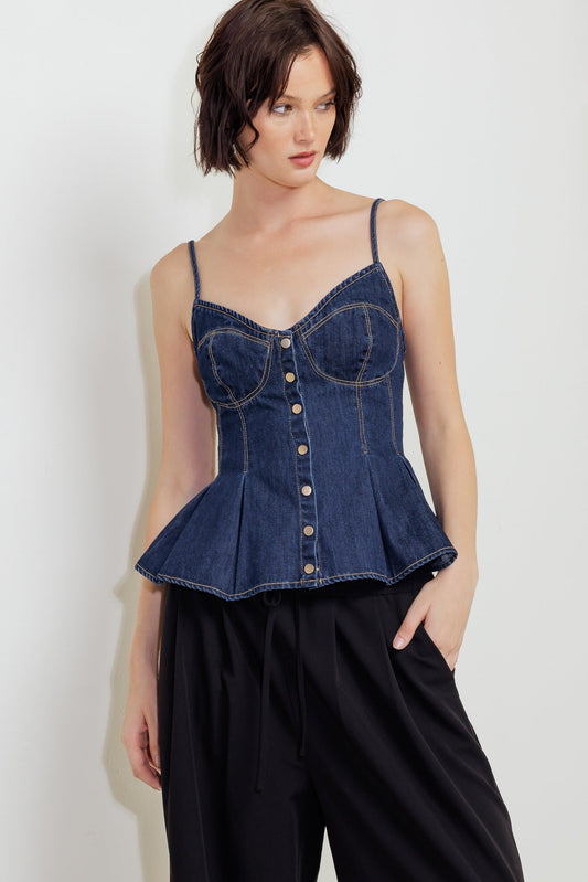 SILENT AUTHORITY DENIM CAMI TOP Flying Tomato