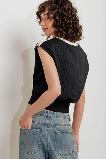 STREET ROMANTIC EDGE KNIT TOP
